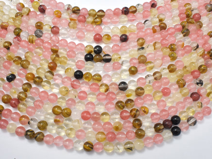 Fire Cherry Quartz Beads, Round, 4mm-RainbowBeads