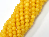 Jade - Yellow, 6mm, Round, 15 Inch-RainbowBeads