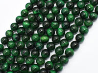 Tiger Eye-Green 8mm Round-Rainbow Beads