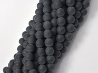 Matte Black Onyx Beads, Round, 8mm-RainbowBeads