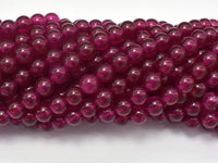 Jade Beads-Ruby, 6mm (6.4mm) Round Beads-RainbowBeads