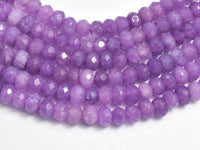 Jade -Lavender 3x4mm Faceted Rondelle, 14.5 Inch-RainbowBeads