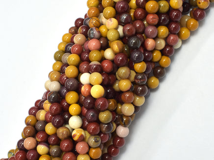 Mookaite Beads, 4mm (4.6mm), Round Beads-RainbowBeads