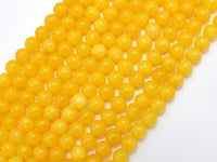 Jade - Yellow, 6mm, Round, 15 Inch-RainbowBeads