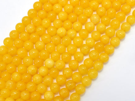 Jade - Yellow, 6mm, Round, 15 Inch-RainbowBeads