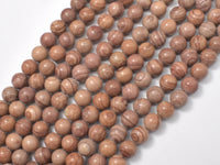 Pink Banded Jasper, 8mm, Round Beads-RainbowBeads