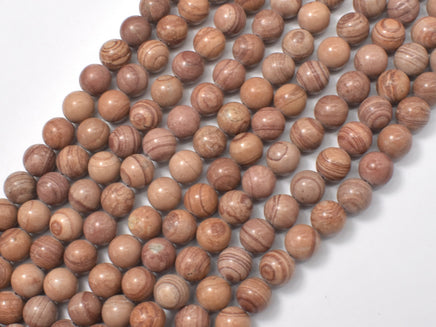 Pink Banded Jasper, 8mm, Round Beads-RainbowBeads