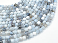 Dragon Vein Agate Beads, Gray & White, 6mm Faceted Round Beads-RainbowBeads