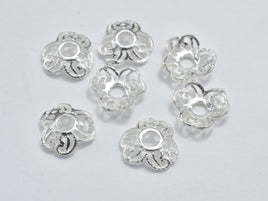 20pcs 925 Sterling Silver Bead Caps, 5x1.3mm Flower Bead Caps-RainbowBeads
