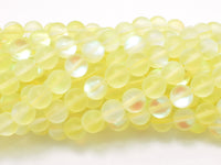 Matte Mystic Aura Quartz-Yellow, 8mm (8.5mm) Round-RainbowBeads
