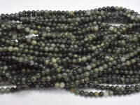 Green Line Quartz, 4mm (4.8mm) Round Beads-RainbowBeads