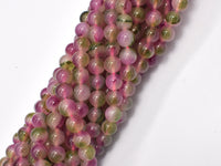 Jade-Fuchsia Green White 8mm Round-RainbowBeads