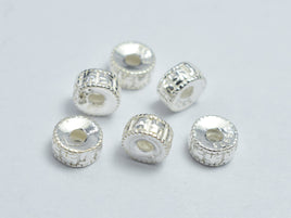 6pcs 925 Sterling Silver Beads, 4.7x2.2mm Spacer Beads-RainbowBeads