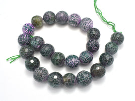 AGATE BEADS, 16MM FACETED ROUND-RainbowBeads