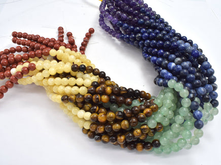 Chakra Gemstone Beads, 6mm Round-RainbowBeads
