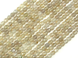 Gray Agate Beads, 4mm Faceted Round-RainbowBeads