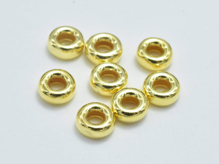 25pcs 24K Gold Vermeil Beads, 925 Sterling Silver Spacer, 3.5mm Rondelle Spacer-RainbowBeads