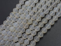 White Agate 8mm Bell Beads, 14 Inch-RainbowBeads