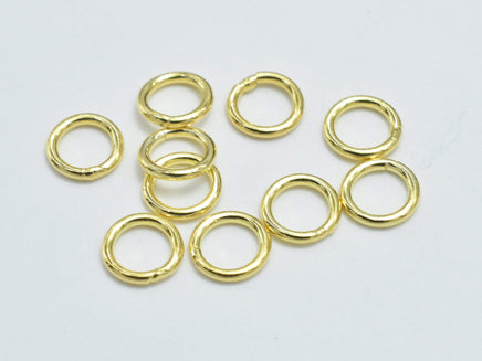 40pcs 24K Gold Vermeil Close Jump Ring, 925 Sterling Silver Close Jump Ring, 4mm-RainbowBeads