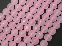 Rose Quartz, 10mm Faceted Round Beads-RainbowBeads