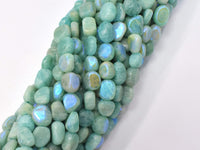 Mystic Coated Amazonite Beads, AB Coated, 6x8mm Nugget-RainbowBeads