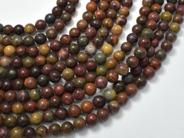Picasso Jasper Beads, 6mm Round Beads-RainbowBeads