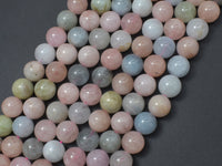 Beryl Beads, Aquamarine, Morganite, Heliodor, 10mm, Round-RainbowBeads