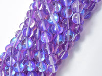 Mystic Aura Quartz-Purple, 8mm (8.5mm) Round Beads-RainbowBeads