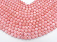 Jade-Pink, 8mm (7.8mm) Faceted Round-RainbowBeads