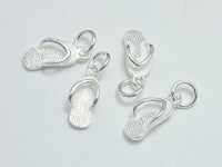 2pcs 925 Sterling Silver Charms, Flip Flop Charms, 14x6mm-RainbowBeads