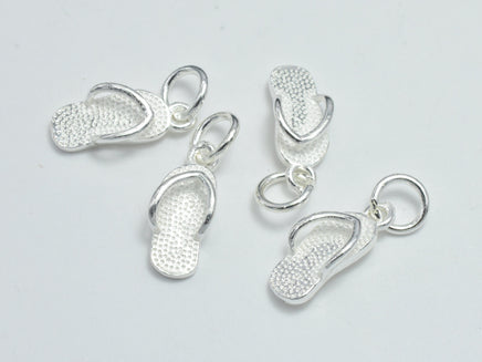 2pcs 925 Sterling Silver Charms, Flip Flop Charms, 14x6mm-RainbowBeads