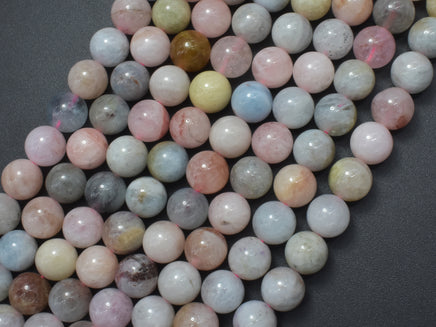 Beryl Beads, Morganite, Aquamarine, Heliodor, 8mm (8.5mm) Round-RainbowBeads