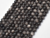 Silver Obsidian Beads, 6mm (6.3mm) Round-RainbowBeads