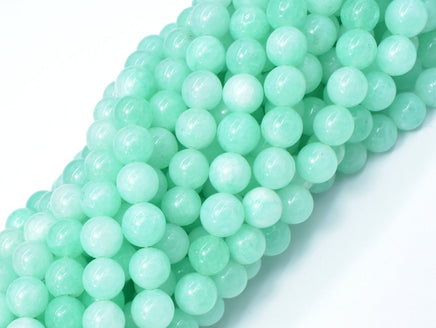 Jade Beads-Light Green, 8mm Round Beads-RainbowBeads