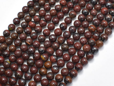 Red Tiger Iron Beads, 6mm Round Beads-RainbowBeads