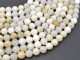 White Opal, 8mm (8.3mm) Round Beads-RainbowBeads
