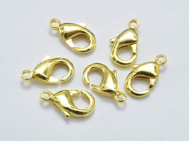 10pcs Gold Plated Lobster Claw Clasp, Brass Lobster Clasp, 9.5x5mm-RainbowBeads