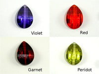 CZ beads, 12x18mm Faceted Wedged Drop-RainbowBeads