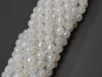 Mystic Coated White Agate, 8mm Faceted Round-RainbowBeads