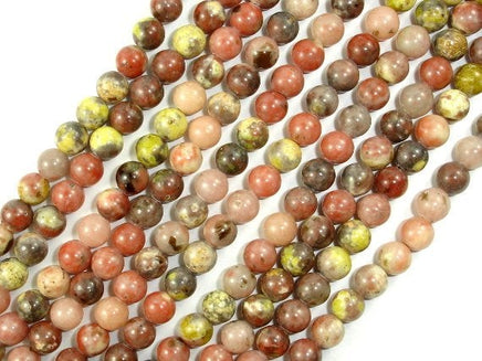 Spicy Jasper Beads, Plum Blossom Jasper, 6mm Round Beads-RainbowBeads