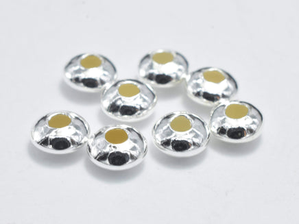 20pcs 925 Sterling Silver Spacers, 4x2mm Saucer Beads-RainbowBeads