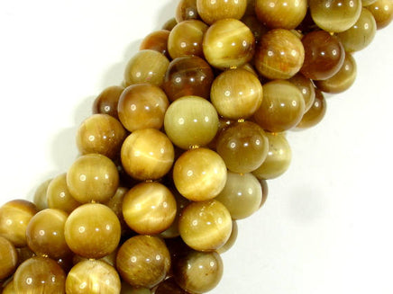 Golden Tiger Eye, 10mm Round Beads-RainbowBeads