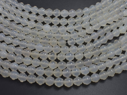 White Agate 8mm Bell Beads, 14 Inch-RainbowBeads