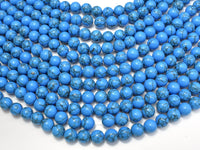 Howlite Turquoise Beads, Blue, 10mm Round Beads-RainbowBeads