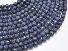 Blue Sapphire Beads, 5mm (5.3mm) Faceted Round, 18 Inch-RainbowBeads