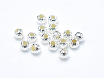 Approx 100pcs 925 Sterling Silver Beads, 2mm Round Beads, Hole 1mm-RainbowBeads