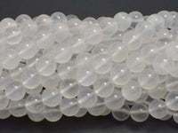 White Moonstone Beads, 8mm (8.3mm) Round-RainbowBeads