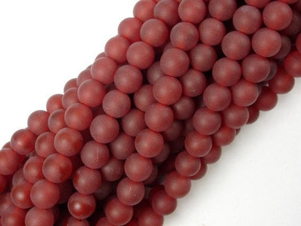 Matte Carnelian Beads, 6mm Round Beads-RainbowBeads