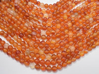 Carnelian Beads, Orange, 8mm, Round Beads-RainbowBeads