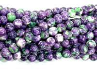 Rain Flower Stone, Purple, 6mm Round Beads-RainbowBeads